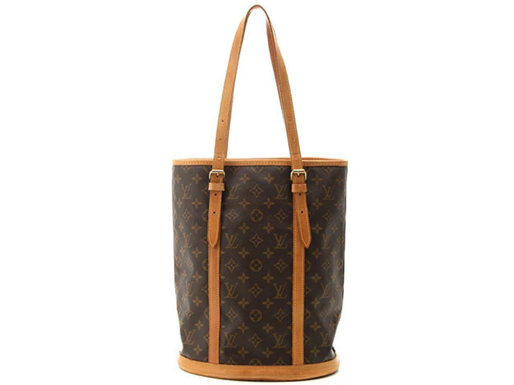 LOUIS VUITTON Bucket Monogram Leather Shoulder Brown